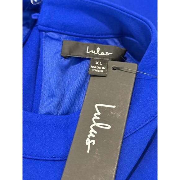 Lulu's Women's All About Dancing Halter Ruffled Dress Royal Blue Size XL NWT - Picture 8 of 9